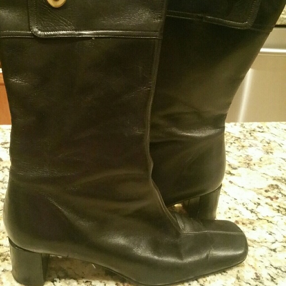 COACH BLACK LEATHER BOOTS - Picture 5 of 5